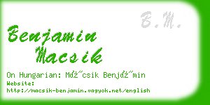 benjamin macsik business card